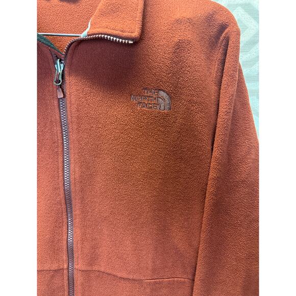 The North Face Men’s Fleece Jacket Size L Burnt Red Full Zip Outdoor Hiking Warm - Picture 4 of 9